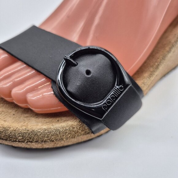 Papillio Birkentsock Women's Size 6 US 37 EU Soley Ring Black Sandals Wedge (94) - Picture 7 of 14